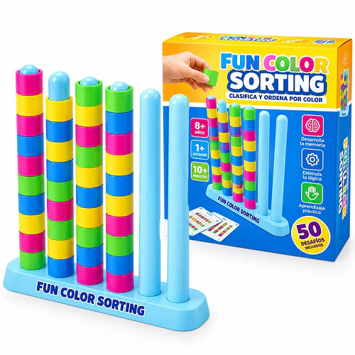 Juego De Mesa Didáctico Fun Color Sorting con 50 Retos