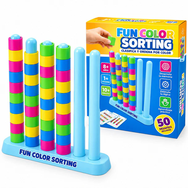 Juego De Mesa Didáctico Fun Color Sorting con 50 Retos 1