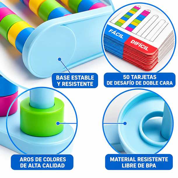 Juego De Mesa Didáctico Fun Color Sorting con 50 Retos 3