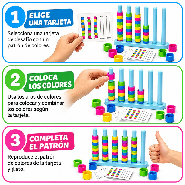 Juego De Mesa Didáctico Fun Color Sorting con 50 Retos 4