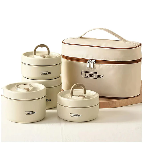 Lonchera Box Set De 4 Viandas Térmicas Con Bolso Térmico