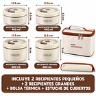 Lonchera Box Set De 4 Viandas Térmicas Con Bolso Térmico 3