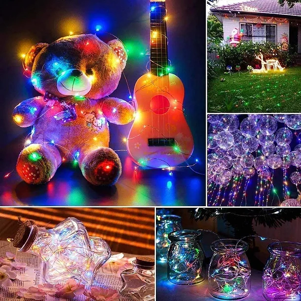 Guirnalda Cortina De Luces Led Solar 3x2 Metros Multicolor 2