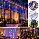 Guirnalda Cortina De Luces Led Solar 3x2 Metros Multicolor 3