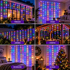 Guirnalda Cortina De Luces Led Solar 3x2 Metros Multicolor 4