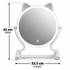 Espejo De Maquillaje Led Con Orejas De Gato Y 3 Tonos De Luz 4