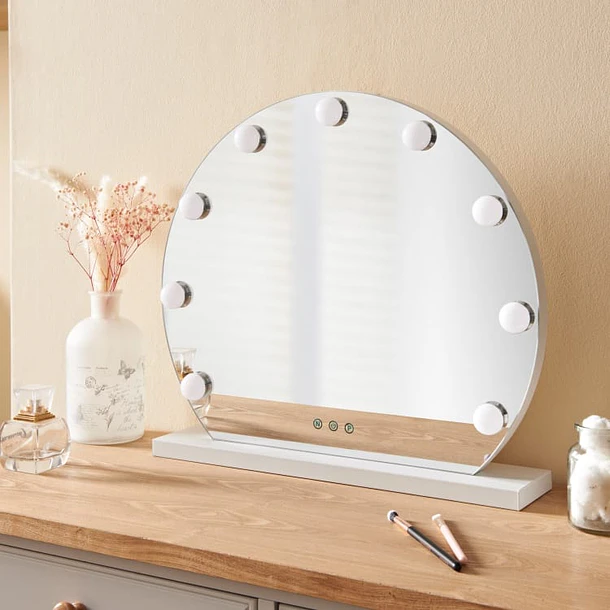 Espejo Hollywood De Maquillaje Arqueado Con 9 Ampolletas Led 2
