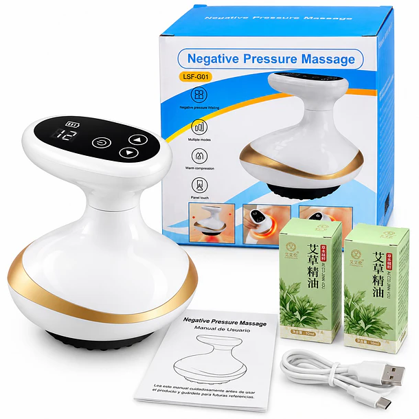 Masajeador De Ventosas Con Succión, Calor Y Acupuntura Usb 1