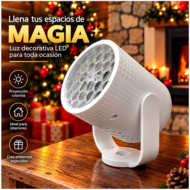Proyector Led Navideño Y Festivo Compacto Carga Usb 3