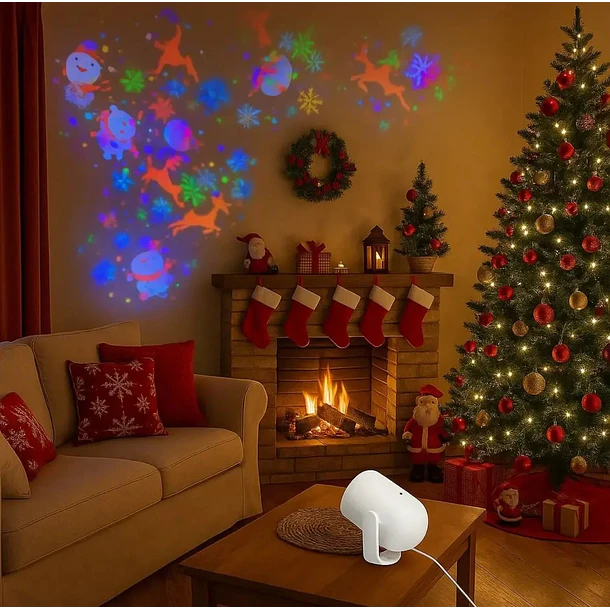 Proyector Led Navideño Y Festivo Compacto Carga Usb 4