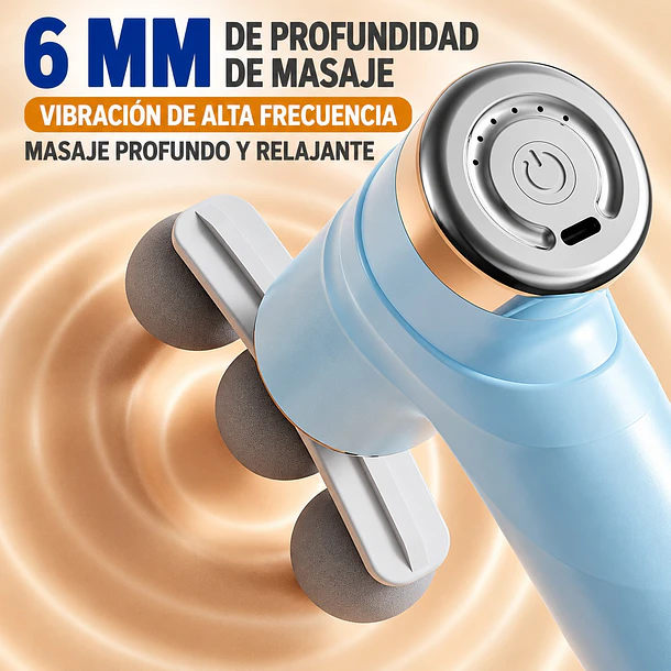 Pistola De Masaje Muscular Fascial con 5 Cabezales y 6 Velocidades 3