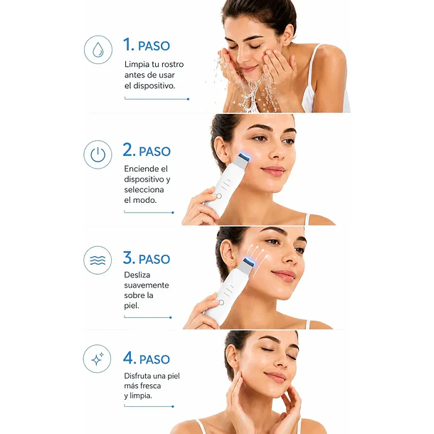 Espátula Ultrasónica Facial Limpiador De Poros y Puntos Negros 4