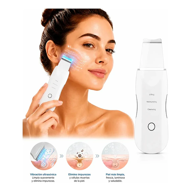 Espátula Ultrasónica Facial Limpiador De Poros y Puntos Negros 2