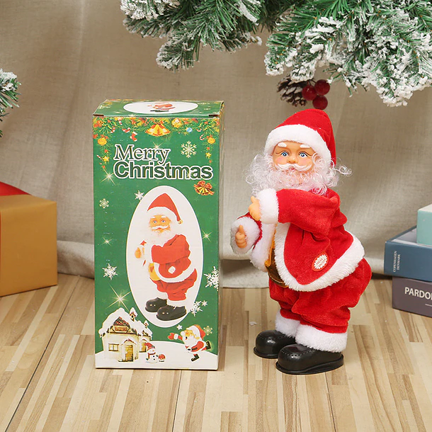 Adorno Navideño Animado Viejo Pascuero Bailarín Con Música 5