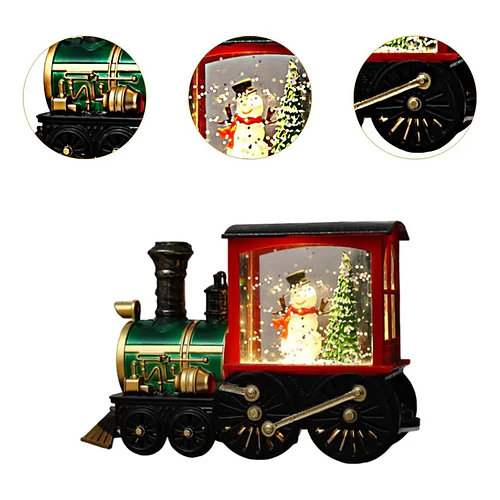 Lámpara Navideña En Forma De Tren Con Luz Led Bola De Nieve