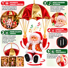 Adorno Navideño Animado Viejo Pascuero En Paracaídas Musical 3