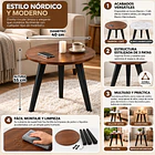 Mesa Auxiliar Redonda Lateral De Madera Con 3 Patas Nórdica 2
