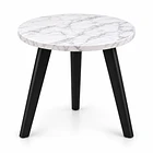 Mesa Auxiliar Redonda Lateral De Madera Con 3 Patas Nórdica 6