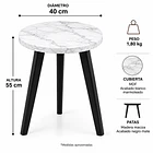 Mesa Auxiliar Redonda Lateral De Madera Con 3 Patas Nórdica 8