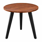 Mesa Auxiliar Redonda Lateral De Madera Con 3 Patas Nórdica 1