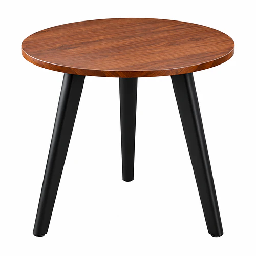Mesa Auxiliar Redonda Lateral De Madera Con 3 Patas Nórdica