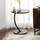 Mesa Auxiliar Lateral Redonda 40x60 cm en Forma de C para Sillón o Cama 4