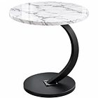 Mesa Auxiliar Lateral Redonda 40x60 cm en Forma de C para Sillón o Cama 6