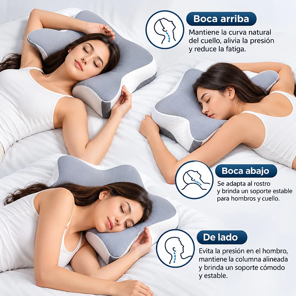 Almohada Ortopédica Cervical Ergonómica Para Dormir 3