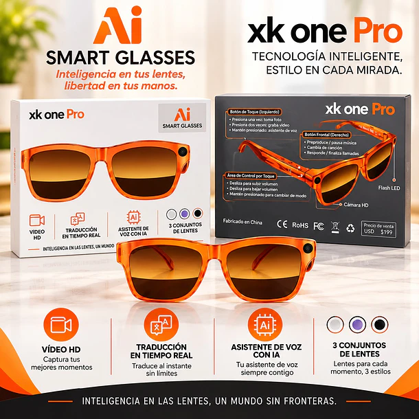 Gafas Inteligentes Ai Smart Glasses Con Cámara Y Traducción 5
