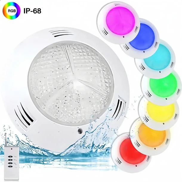 Foco Led Sumergible Para Piscina Con Control Remoto De 12w 1