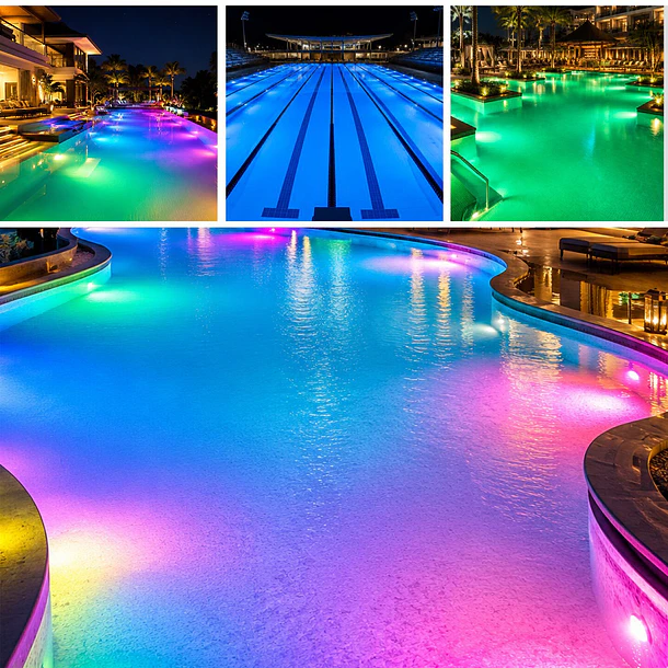 Foco Led Sumergible Para Piscina Con Control Remoto De 12w 3