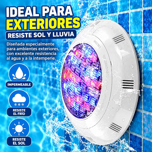 Foco Led Sumergible Para Piscina Con Control Remoto De 12w 4