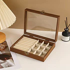 Joyero Organizador De Madera Con Tapa Transparente 20x15x5cm 2