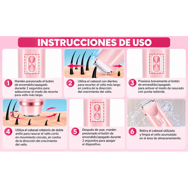 Rasuradora Depiladora De Doble Cabezal Usb Recargable 3