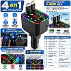 Transmisor Fm Bluetooth Y Cargador Rápido 4 En 1 Para Auto 3
