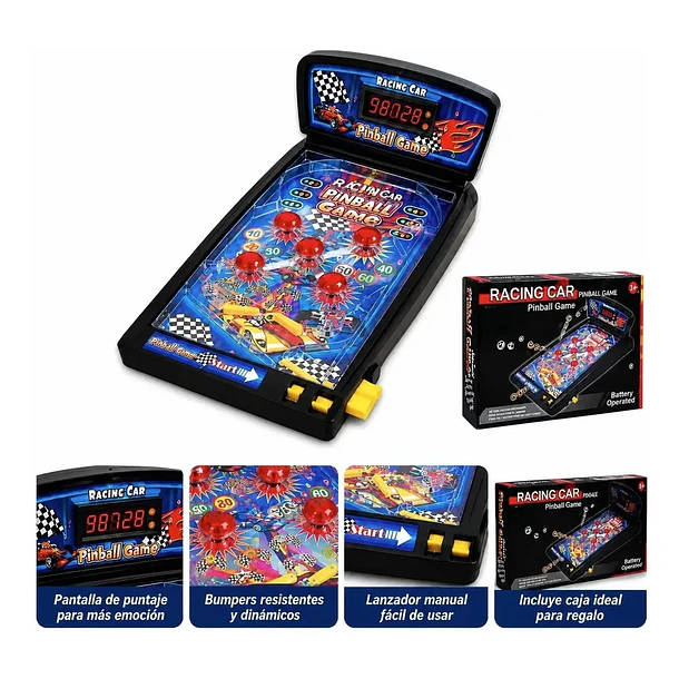 Juguete Electrónico Pinball Game Racing Car + Luces Y Sonido 1