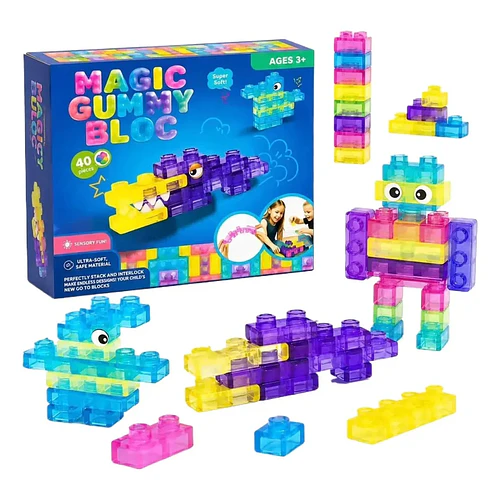 Set de 40 Bloques de Construcción Sensoriales Magic Gummy Bloc