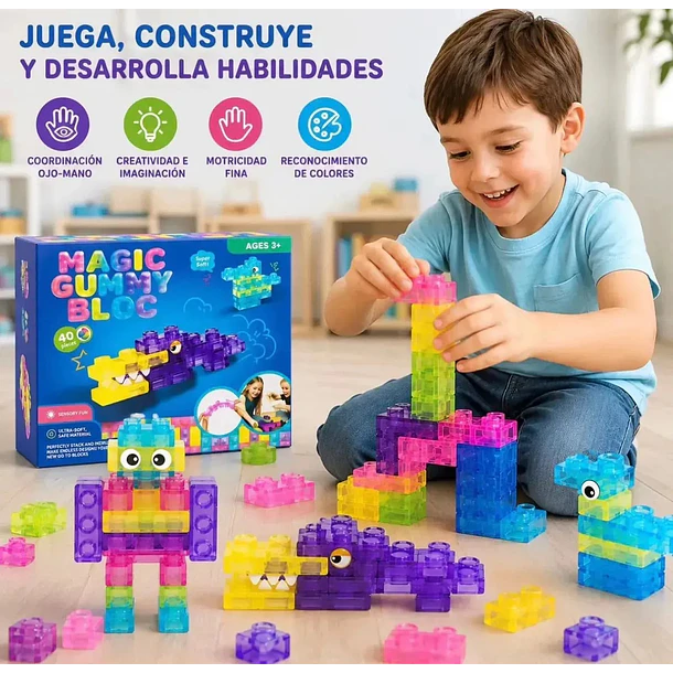 Set de 40 Bloques de Construcción Sensoriales Magic Gummy Bloc 5