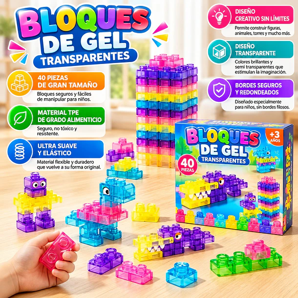 Set de 40 Bloques de Construcción Sensoriales Magic Gummy Bloc 6