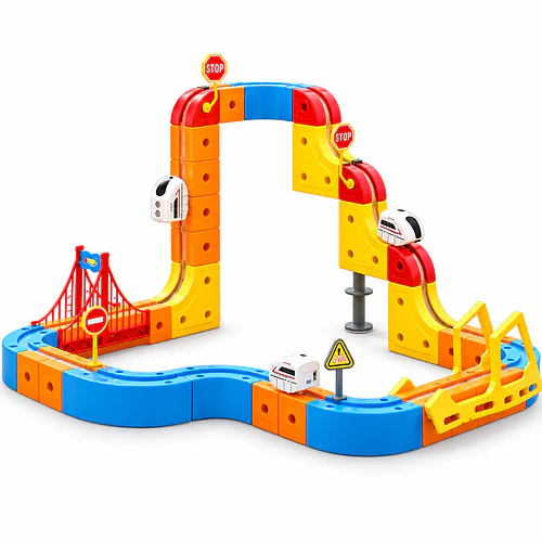 Set De Tren Magnético Diy De 114 Piezas Con Pista Escaladora