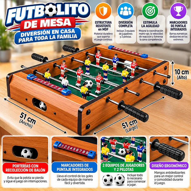 Mini Futbolito De Mesa Football Game Portátil Taca Taca 5