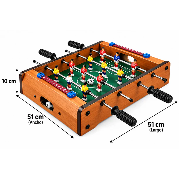 Mesa De Futbolito Tabletop Foosball Taca Taca 51x51x10cm 4