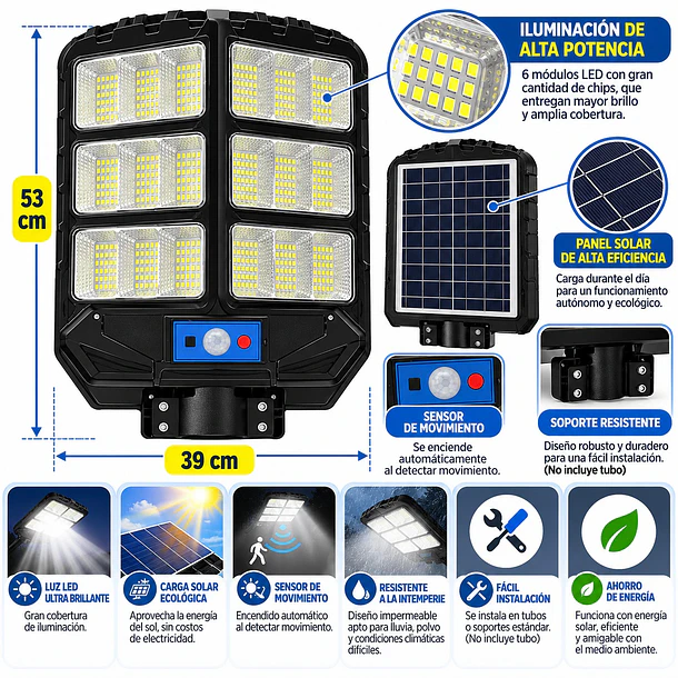 Foco Led Solar 1000w Para Exterior Con Control Remoto Ip67 4