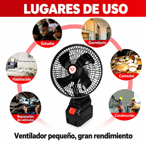 Ventilador Inalámbrico Recargable Con Batería De Litio 88vf 3