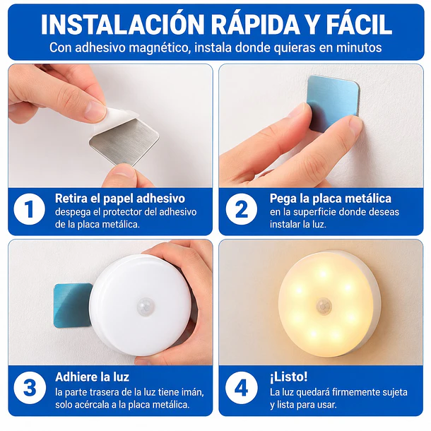 Lámpara Led Inteligente Con Sensor De Movimiento Recargable 2