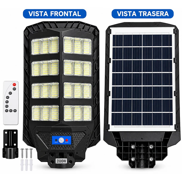 Foco Led Solar 2000w Para Exterior Con Control Remoto Ip67 3