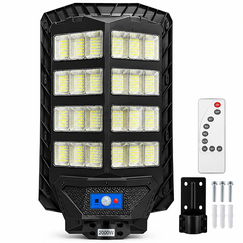Foco Led Solar 2000w Para Exterior Con Control Remoto Ip67