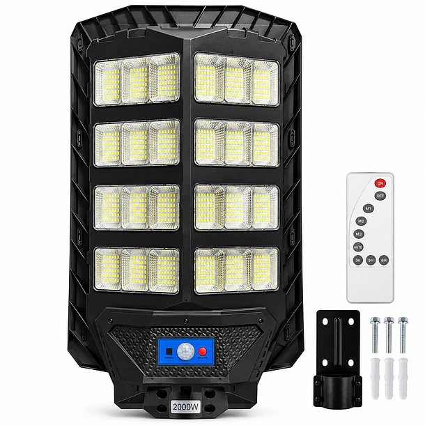 Foco Led Solar 2000w Para Exterior Con Control Remoto Ip67 1