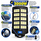Foco Led Solar 3000w Para Exterior Con Control Remoto Ip67 3