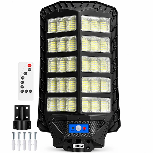 Foco Led Solar 3000w Para Exterior Con Control Remoto Ip67